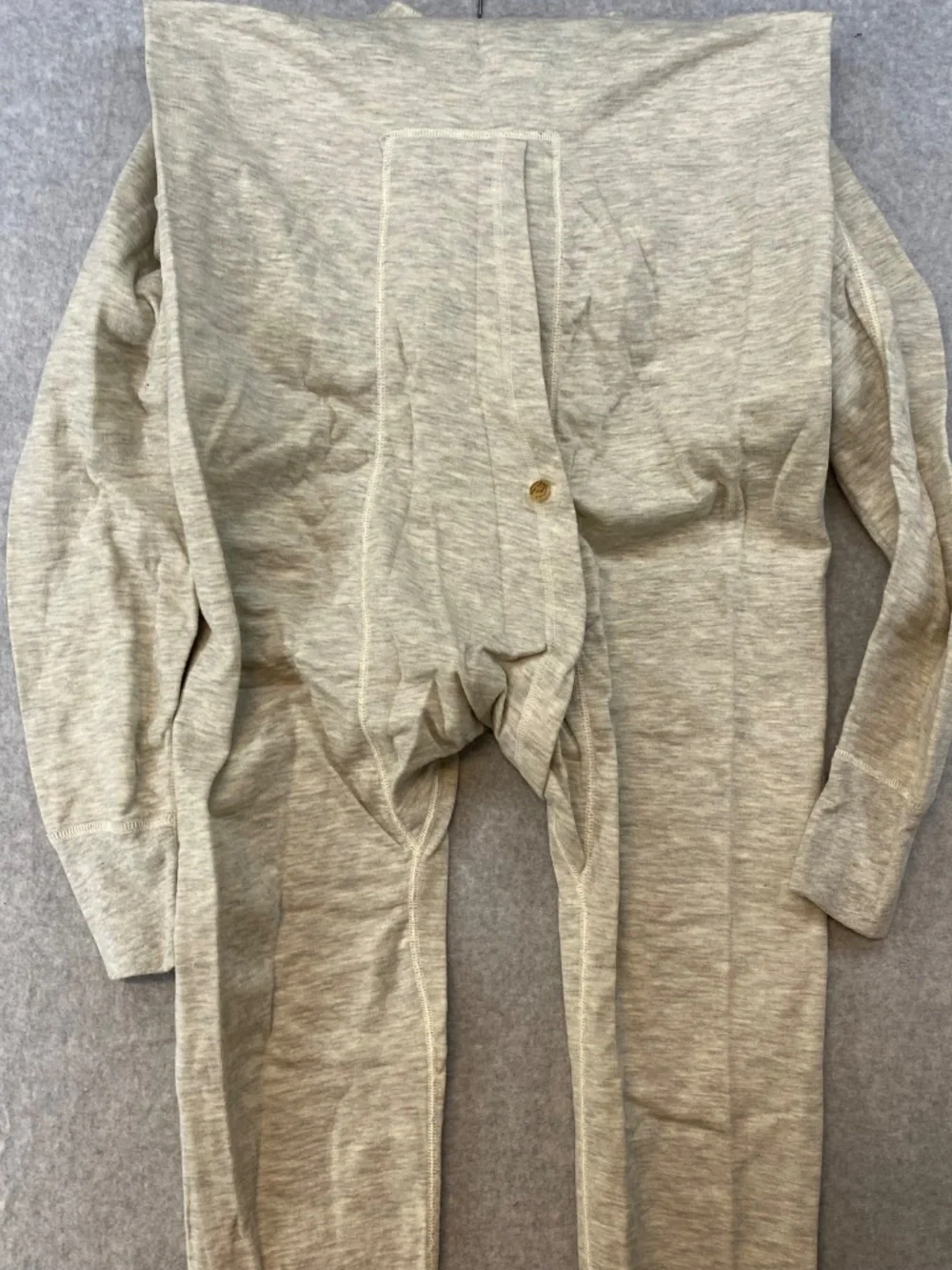 NEW! Duofold Men's 2 Layer Unionsuit Size Small • Oatmeal • Wool Cotton